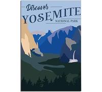 Canvas Poster California Yosemite National Park Vintage Travel Poster Retro Wall Art Art Print Room Decor Home Decor Unframed 60x90cm