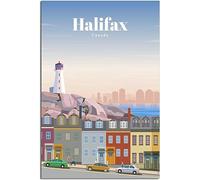 Canvas Poster Canada Halifax Lighthouse Vintage Travel Poster Retro Wall Art Art Print Room Decor Home Decor Unframed 50x75cm