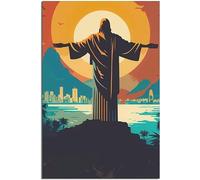 Canvas Poster Rio De Janeiro Brazil Vintage Travel Poster Retro Wall Art Art Print Room Decor Home Decor Unframed 40x60cm