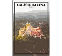 Canvas Poster Sintra Lisbon Portugal Castle Vintage Travel Poster Retro Wall Art Art Print Room Decor Home Decor Unframed 50x75cm