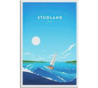 Canvas Poster Studland Bay Dorset Vintage Travel Poster Retro Wall Art Art Print Room Decor Home Decor Unframed 40x60cm