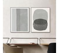 Canvas Posters,Set of 2-Abstract Geometric Lines Modern Nordic Canvas Print Painting Poster Living Room Kitchen Office Home Wall Art Decoration Replaces Picture-40 * 60cm/(16 * 24inch) Unframed