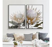 Canvas Posters,Set of 2-Wall Art Canvas Paintings White of Flowerss Posters and Prints On The Wall Landscape Wall Pictures for Living Room Home Office Decoration-40*50cm/(16*20inch) Unframed