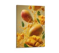Canvas Posters Wall Art for Bedroom And Living Room Decor - Food Mango Pulp Splash Close-Up 12x18inch(30x45cm) Frame-style