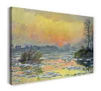 Canvas Print (100x70cm): Claude Monet - Sunset on the Seine in Winter