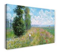 Canvas Print (120x80cm): Claude Monet - Meadow with poplars