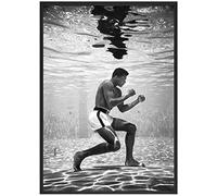 Canvas print 19.7x27.6 in(50x70cm) no frame Black and White Style Muhammad Ali Underwater Boxing Posters for Living Room Wall Art Picture Home Decor