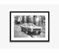 Canvas Print Black White Mustang Classic Luxury Car Poster Canvas Painting Print Wall Art Picture For Living Room Shopstore Decor Gift,45X60Cm No Frame