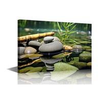 Canvas Print Buddhist Meditates Wall Art Wall Pictures for Home Decor Buddha Statue Flowers Paintings Artwork Zen Pictures Photo Prints on Canvas Framed Ready to Hang(12" Wx18 H)