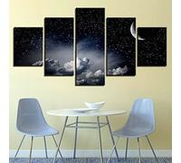 Canvas Print Canvas 5 Pieces | M/Without Frame 100 X 50 Cm | Wall Art | Wall Picture | Non-Woven Canvas | Photo 5 Piece | Burning Clouds In The Sky Modern Decoration Print Decor Artwork-4337858784