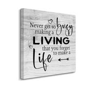 Canvas Print Never Get So Busy Making A Living That You Forget to Make A Life Canvas Wall Art Prints on Canvas Ready To Hang Positive Sayings Wall Prints Decoration For Living Room Bathroom Bedroom