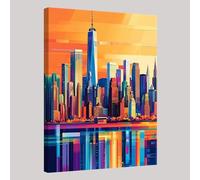 Canvas Print New York City Architecture 40 x 30 cm Framed Poster Modern Aesthetic Wall Art Ready to Hang for Living Room Dining Room