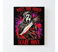 Canvas Print Only Ghostface Scream Halloween What_s Your Favorite Scary Movie Poster Wall Art Room Decor 16x20 inch No Frame