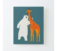Canvas Print Only polar bear and giraffe, love is love Poster Wall Art Room Decor 16x20 inch No Frame