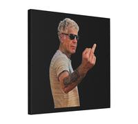 Canvas Print Only Vintage Anthony Bourdain Wall Art Poster Room Decor 18x18 inch No Frame