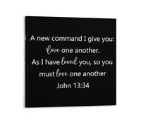 Canvas Print Pictures Artwork A New Command I Give You Love One Another,As I Have Loved You So You Must Love One Another John 13: Canvas Wall Art Paintings for Living Room Bedroom Office 16x16in