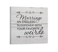 Canvas Print Pictures Artwork Decoration Marriage An Endless Sleepover With Your Favorite Weirdo Canvas Wall Art Ready To Hang Paintings For Living Room Bedroom Office Christmas Gifts - 12x12in