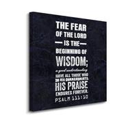 Canvas Print The Fear of The LORD Is The Beginning of Wisdom Canvas Wall Art Prints on Canvas Ready To Hang Positive Sayings Wall Prints Decoration For Living Room Bathroom Bedroom 12x12 IN