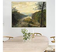 Canvas Print The Wharfe Valley, with Barden Tower beyond by John Atkinson Grimshaw Canvas Oil Painting Picture Decor 35x50cm Frameless
