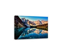 Canvas Print Wall Art Moraine Lake Mountains Landscape Painting Panoramic Picture Print On Canvas Modern Artwork for Living Room Bedroom 60x84cm Frameless