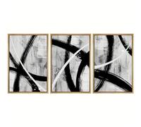 Canvas Print Wall Art Set Black Gray White Geometric Paint Strokes Abstract Shapes Illustrations Modern Art for Living Room, Bedroom, Office-50 * 70cm-3PCS (No Frame)