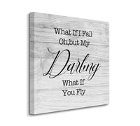 Canvas Print What If I Fall Oh My Darling What If You Fly What If I Fall Canvas Wall Art Prints on Canvas Ready To Hang Positive Sayings Wall Prints Decoration For Living Room Bathroom Bedroom 8x8 IN