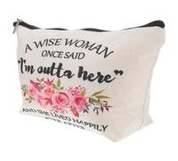 Canvas Printed Zip Makeup Bag Portable Cosmetic Pouch for Women