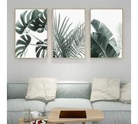 Canvas Prints-3 Pieces-Abstract Palm Leaf Poster Monstera Canvas Painting Nordic Wall Art Print Plant Modern Picture for Living Room On The Wall Home Decor-40 * 50cm (No Frame)