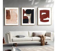 Canvas Prints-3 Pieces-Dark Grey Black Watercolor Abstract Painting Art Prints Boho Pastel Canvas Poster Wall Pictures for Bedroom Living Kitchen Office Room Decor-50 * 60cm (Unframed)