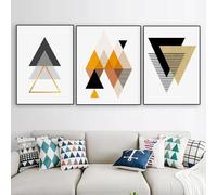 Canvas Prints-3 Pieces-Geometric Wall Art Poster Simple Scandinavian Wall Art Print Abstract Canvas Painting for Living Kitchen Office Bedroom Home Room Wall Decor-50 * 60cm (Unframed)