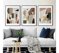 Canvas Prints-3 Pieces-Modern Earthy Shapes Abstract Geometric Art Gallery Wall Art Nordic Simple Abstract Art Poster Modern Living Room Kitchen Office Home Decoration-40 * 50cm (No Frame)