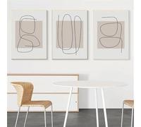 Canvas prints,Abstract Lines Beige Bohemian Wall Art Poster Minimalist Canvas Painting Printmaking Pictures Modern Living Room Home Decoration-50 * 60cm*3pcs (Unframed Print)