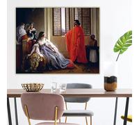 Canvas Prints Francesco Hayez《Caterina Cornaro Deposed from the Throne of Cyprus》Oil Painting Picture Wall Home Decoration(60x90cm)