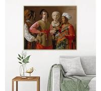 Canvas Prints Georges de la Tour《The Fortune Teller》Canvas Oil Painting Artwork Picture Poster Living Room Home Decoration(60x80cm)