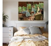 Canvas Prints James Tissot " In the Conservatory, Rivals "Oil Painting Artwork Picture Print Poster Wall Home Decoration(60x90cm)