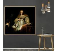 Canvas Prints Judith at the Banquet of Holofernes by Rembrandt Oil Painting Famous Poster Picture Modern Wall Home Decor(80x80cm)