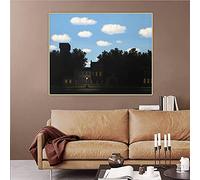 Canvas Prints Rene Magritte "The Empire of Light, II" Surrealism Canvas Art Oil Painting Aesthetics Scandinavian Home Decor 30x45cm Frameless