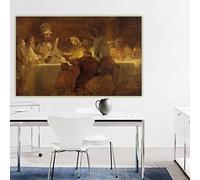 Canvas Prints 《The Conspiracy of Claudius Civilis》Rembrandt Canvas Art Oil Painting Artwork Picture Wall Home Decoration 60X100CM Frameless