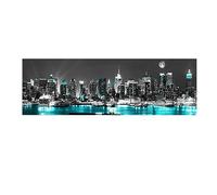 Canvas Prints Wall Art Panoramic View of New York City-Canvas Wall Art Nature Landscape Picture-Modern Artwork Scenery Painting Print On Canvas for Bedroom Decor 20x60cm(8x24in) canvasonly