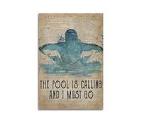 Canvas Prints Wall Art Posters Characters Swimmer Called By The Pool Modern Living Room And Bedroom Artwork Decor 08x12inch(20x30cm)