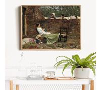Canvas Prints William Waterhouse " Good Neighbours " Canvas Oil Painting Classical Artwork Poster Picture Wall Home Decor(30x50cm)