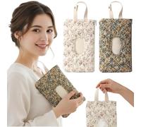 Canvas Quilted Baby Wipes Dispenser Wet Wipe Pouch for Mom (Long Branch Pollen)