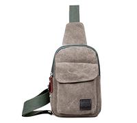 Canvas Satchel Casual Body Handbag Messenger Shoulder Bag Mens Shoulder Bag (Grey, One Size)