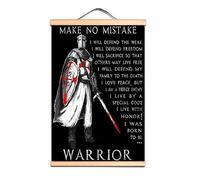 Canvas Scroll Painting Wall Charts of Crusader Warrior - Vintage Templar Knight Wall Art Poster Wall Hanging Banner for Room Dormitory Wall Decor 7 (30X45 CM)