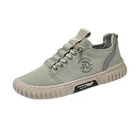 Canvas Shoes Men's Low Trainers Without Lacing Comfortable Breathable Sports Shoes Breathable Trainers Lightweight Soft Sole Running Shoes Non-Slip Slip-On Walking Shoes for Men, Army Green, 9.5 UK