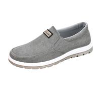 Canvas Shoes Men's Trainers Comfortable Walking Shoes with Soft Sole Casual Shoes Canvas Shoes Lightweight Low Shoes Simply Work Shoes Breathable Outdoor Shoes Wide Feet Single Shoes, gray, 10 UK