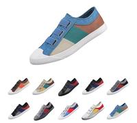 Canvas Shoes Men's Wide Fit Low Top Sneakers Breathable Deck Boat Casual Cotton Canvas Trainers Slip On Trainers Shoes Comfortable Lightweight Non Slip Classic Walking Sneakers Size 7 Sky Blue