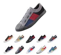 Canvas Shoes Men's Wide Fit Low Top Sneakers Breathable Deck Boat Casual Cotton Canvas Trainers Slip On Trainers Shoes Comfortable Lightweight Non Slip Classic Walking Sneakers Size 8 Grey