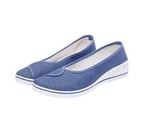 Canvas Shoes Women Size 9 Shoes Women's White Wedge Heel Soft Casual Shoes Comfy Ballet Pumps (Blue, 4.5-4.5)