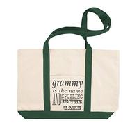 Canvas Shopping Tote Bag Grammy The Name Spoiling Game B Family & Friends Mom Grammy Beach for Women, Green Design Only, One Size
